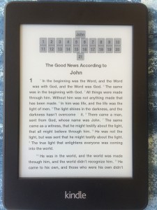 Holy Bible on a Kindle