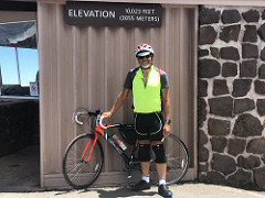 Michael with Bicycle on Mount Haleakala