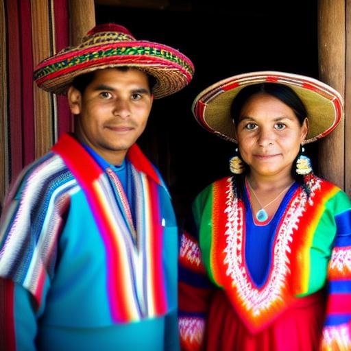 Peruvian couple in traditional dress