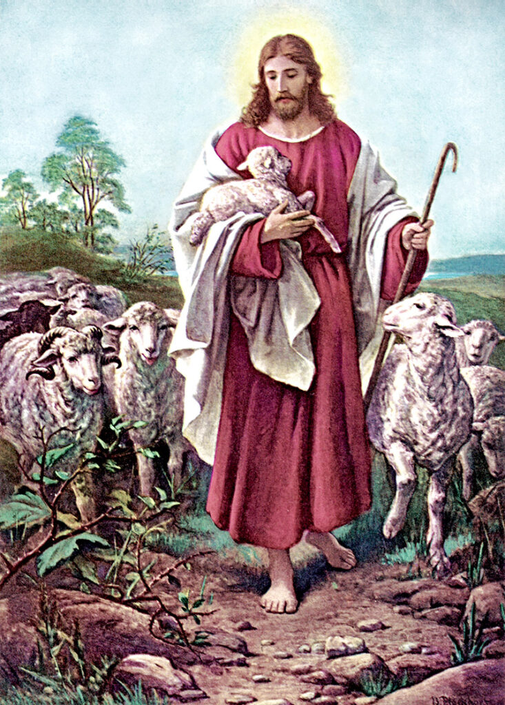 Jesus' sheep know his voice. The Good Shepherd by Bernard Plockhorst. This classic image is possibly the all-time favorite image of the Good Shepherd, which has inspired many artists sinc