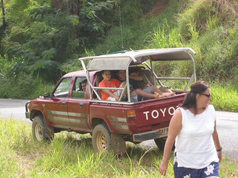 Our old Toyota Hilux pickup truck on the PNG Highlands Highway during our first field term there.
