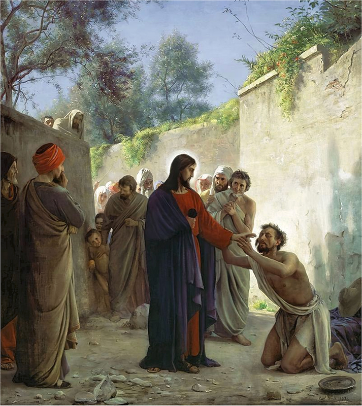 Jesus Christ healing a blind man