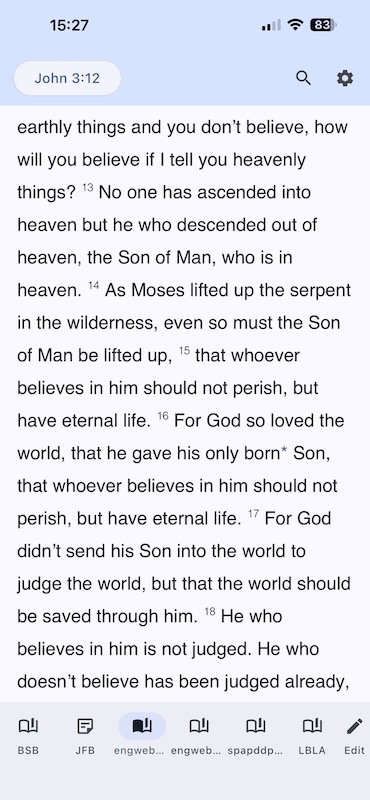 Screen shot of Tap Bible