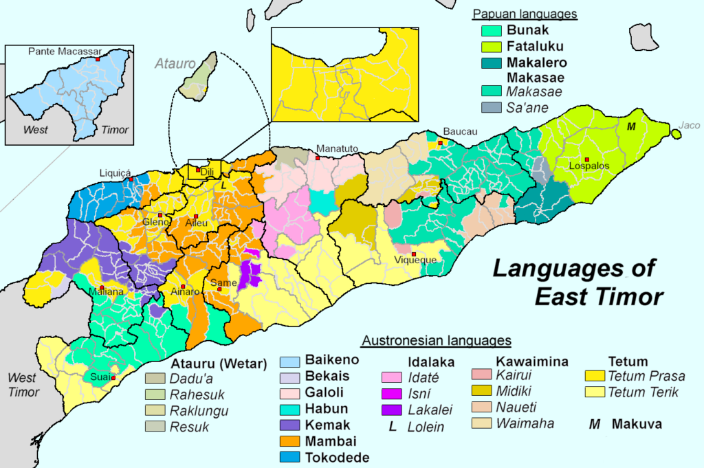 Map of languages of East Timor